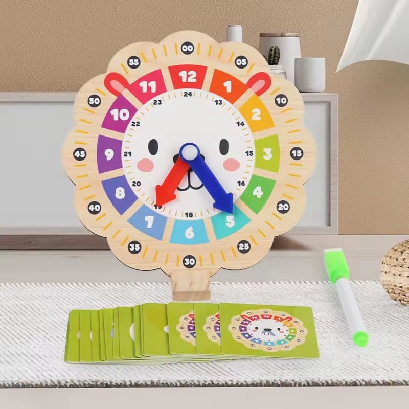 3325 - Educational lion learning clock with colorful numbers - perfect for teaching kids to tell time | Boto Clock wholesale manufacturer