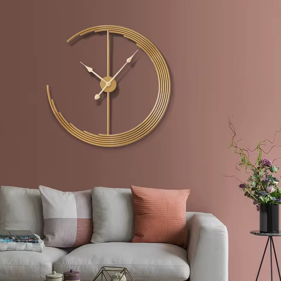 Luxurious Series - Modern minimalist gold metal wall clock with elegant concentric ring design - luxury home decor | Boto Clock wholesale manufacturer